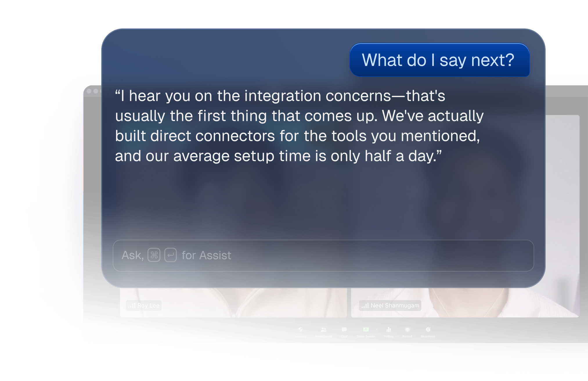 Cluely real-time AI assistant answering questions during a meeting